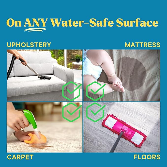 Natural Odor and Stain Remover Spray - Unscented Plant-Based Child and Pet Safe Cleaner Earth-Friendly Odor Eliminator Eco Cleaning Products for Home, Carpet, Upholstery 16 oz