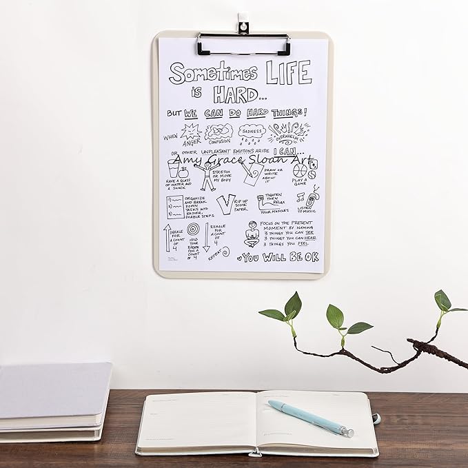 Mr. Pen- Plastic Clipboard, 12.5" x 9", 2 Pack, Silk Cream Clipboard Plastic, Low-Profile Metal Clip with Retractable Hanging Hole