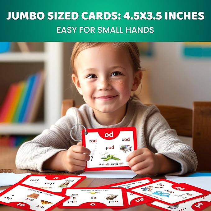 QUOKKA English Alphabet CVC Flash Cards – Learn to Read Set for Kids Ages 3-5 and 4-8 – Phonics Cards for Toddlers 2-4 Years and Kindergarten – Reading Tools for Early Literacy & Phonemic Awareness