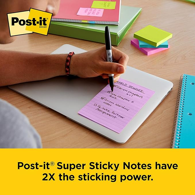 Scotch and Post-it Brand Office Essentials Kit, Business and Teacher Supplies Set with Post-it Super Sticky Notes, Scotch Super Hold Tape, Scotch Magic Tape, Post-it Flags, Sharp Scissors for Office