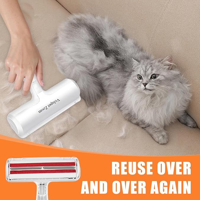 Pet Hair Remover Lint Roller for Pet,Cat Hair Removal Tool Reusable Lint Roller for Furniture, Couch, Carpet, Clothing and Bedding,White Red