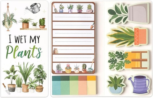 B1ykin Cute Sticky Notes Set - I Wet My Plants Self-Stick Notes Pad, 550 Sheets Writing Memo Pages Sticky Notepad for Teacher Appreciation Gifts, School Office Party Favors Supplies (Plant Lovers)