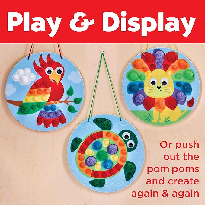 Creativity for Kids Pom Pom Pictures: Animals - Preschool Learning Activities, Sensory Toys for Toddlers, Toddler Arts and Crafts (Ages 3+)
