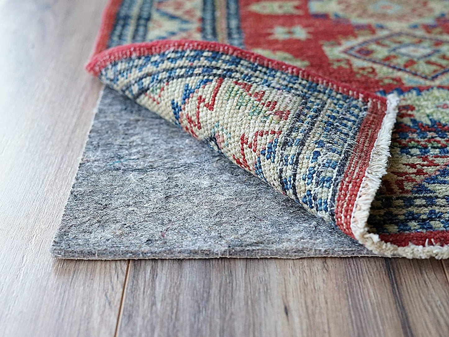 RUGPADUSA - Dual Surface - 6' Round - 1/4" Thick - Felt + Rubber - Non-Slip Backing Rug Pad - Safe for All Floors