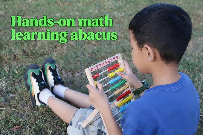MAGIKON Wooden Counting Number Frame, 10 Rows Abacus for Kids Learning Math (11-1/2-Inch)