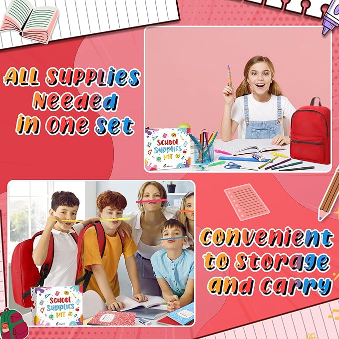 79 Pcs Christmas Gift Box for K-5 Elementary Middle Kit Bundle Bulk Essential for Operation Charity Xmas Gift(Red)