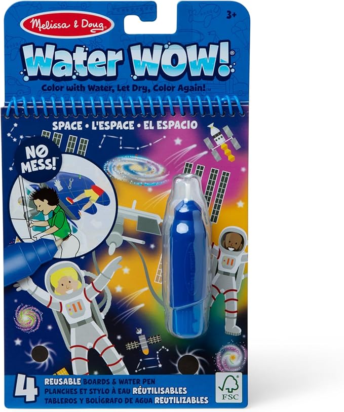 Melissa & Doug On The Go Water Wow! Reusable Mess-Free Water-Reveal Activity Pad – Space