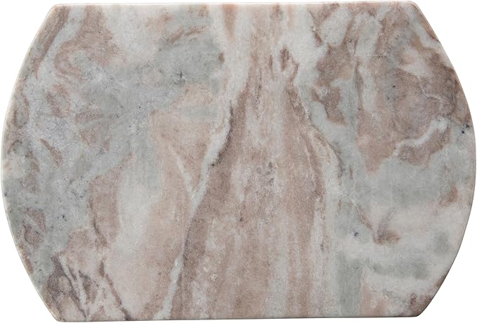 Creative Co-Op Long Marble Cutting Board, Buff, 12" x 8"