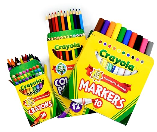 School Supply Boxes | K-5 Pallet (180 Boxes) | Back to School Essentials Kit for Students & Teachers | Includes Wide-Ruled Paper Products, Crayons, Markers, Colored Pencils, & More