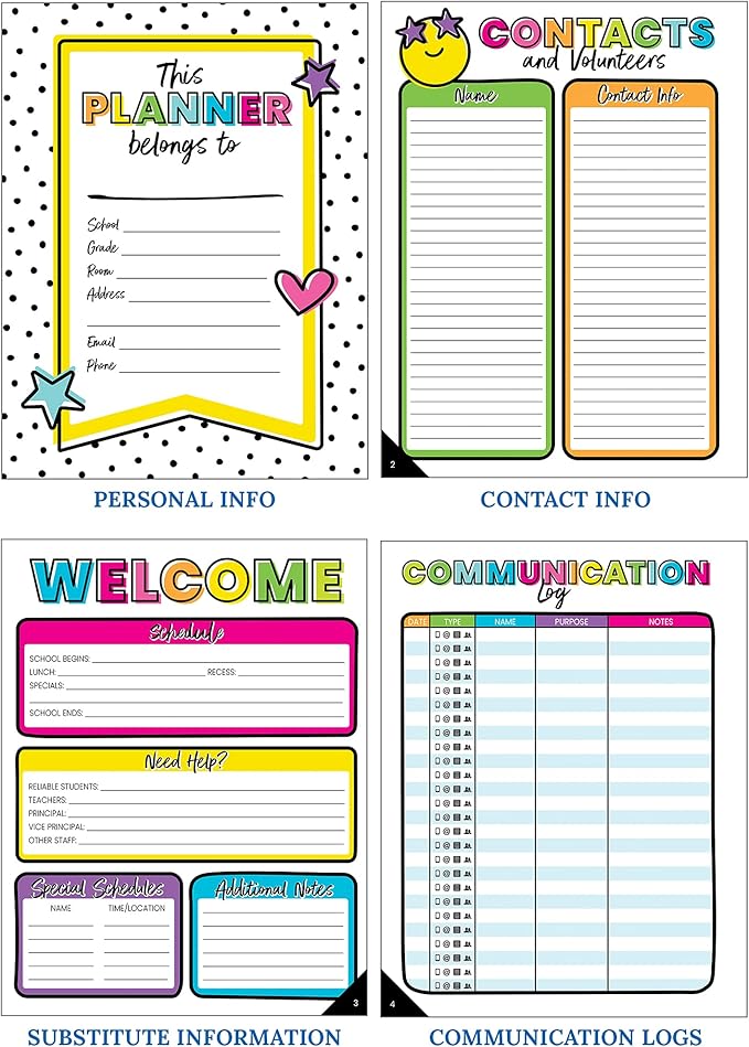 Carson Dellosa Kind Vibes Teacher Planner 2025-2026, Undated 8" x 11" Lesson Plan Book With Stickers, Class Schedule and Weekly Calendar School Supplies, Classroom Must Haves and Homeschool Essentials