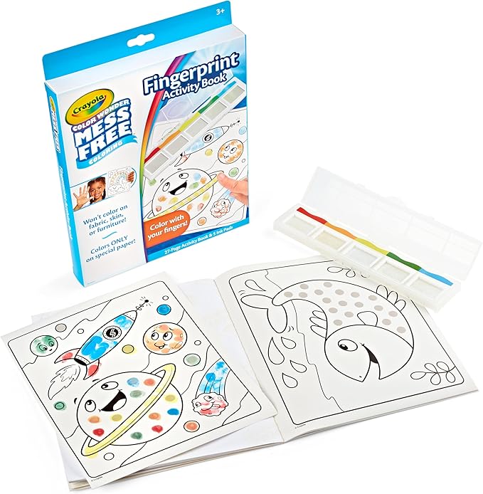 Crayola Color Wonder Mess Free Fingerprint Ink Painting Activity Set, Toddler Finger Painting Alternative, Stocking Stuffers for Kids, Holiday Gifts (Pack of 6)