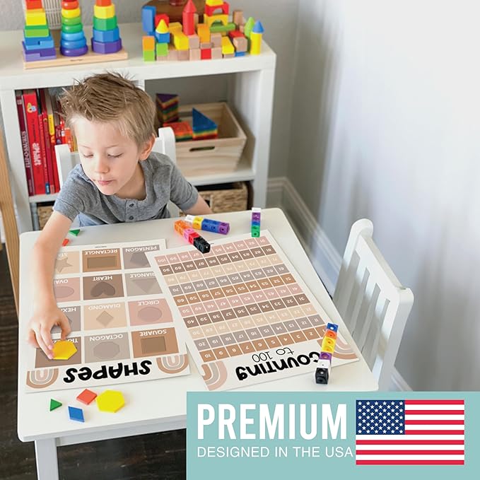 Hadley Designs 16 Educational Posters for Toddlers 1-3 - Learning Poster for Kids Ages 3-5, Alphabet Chart Playroom Homeschool Daycare & Classroom Decor, Kindergarten & Preschool Classroom Must Haves