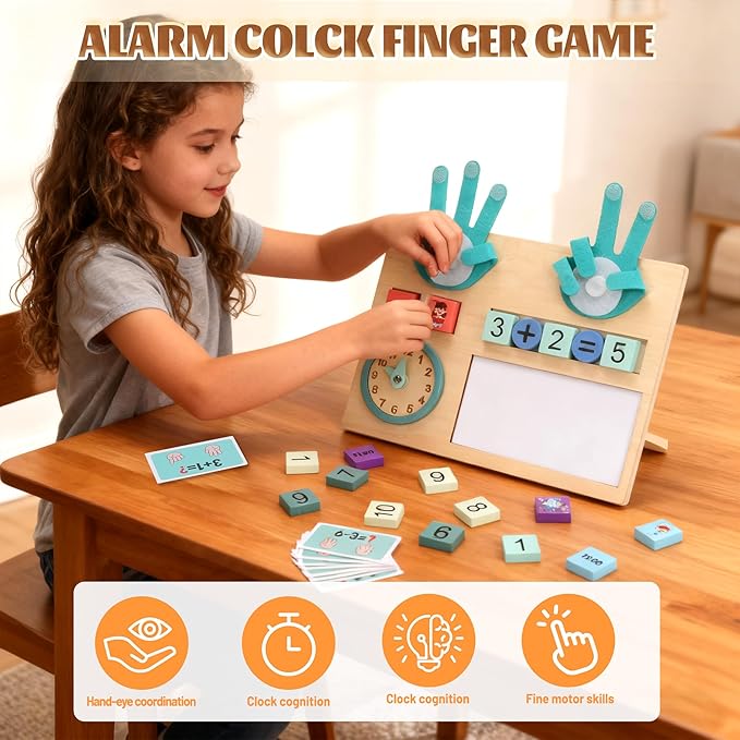 Preschool Learning Toys for Kids 3-5 Years Old, Wooden Montessori Toys, Educational Math Manipulatives Number Counting Blocks for Boys Girls Birthday Gifts