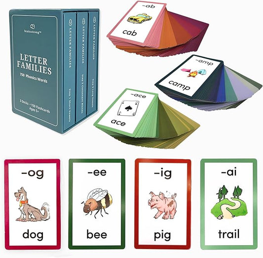 750 Phonics Words | Learn to Read Kindergarten 1st Grade | Reading Mastery Ages 5-8 | Short/Long Vowels & Consonant Blends | Letter Families Premium 3 Box Set