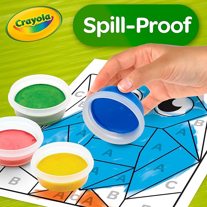 Crayola Spill Proof Paint Set (8ct), Stocking Stuffer & Holiday Gifts for Toddlers, Washable Toddler Paint Kit, With Brushes, Pots, Activity Pages, Ages 3+ (Pack of 2)