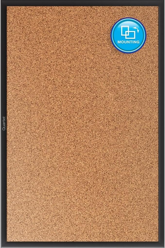 Quartet Cork Board, Bulletin Board, 6' x 4' Corkboard, Black Frame (2307B)