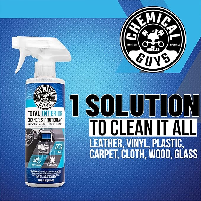 Chemical Guys Car Cleaning Kit Interior 8-Piece - Total Interior Cleaner, Sticky Icky Green Apple & Strawberry Detailing Gel, 3 Detailing Brushes, 3 Towels, Safe for Cars, Trucks, SUVs & More