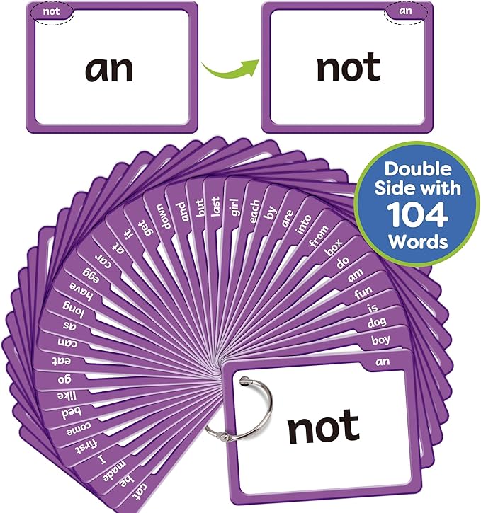 Torlam Sight Words Flash Cards for Kids Pre-Kindergarten,Learn to Read Digraphs CVC Blends Long Vowel Sounds Spelling Reading Phonics Games for 2-4 Years, Site Words Classroom Homeschool