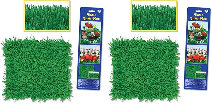 Beistle Packaged Tissue Grass Mats Party Decoration (Pack of 2)
