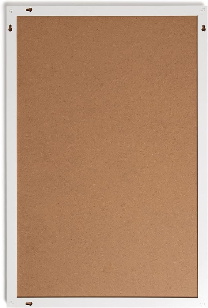 U Brands Farmhouse Board, Dry Erase White Board with White Frame, Office Supplies, Includes Magnets, 20” x 30” (2993U00-04)