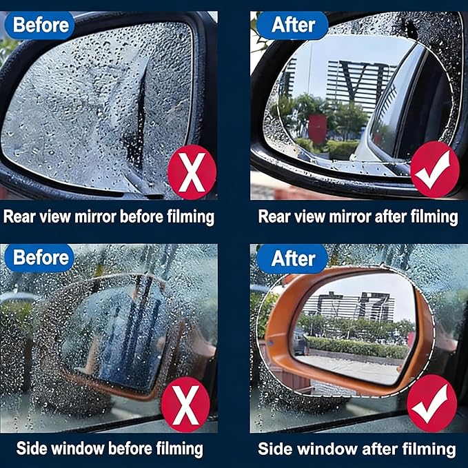 Automotive Oil Film Cleaning Brush for Auto Windows,Upgraded Clear Vision Glass Cleaner,Reusable Anti-Rain Fog Windshield Glass Oil Film Remover,Glass Cleaning Board Improves Visibility,2PCS