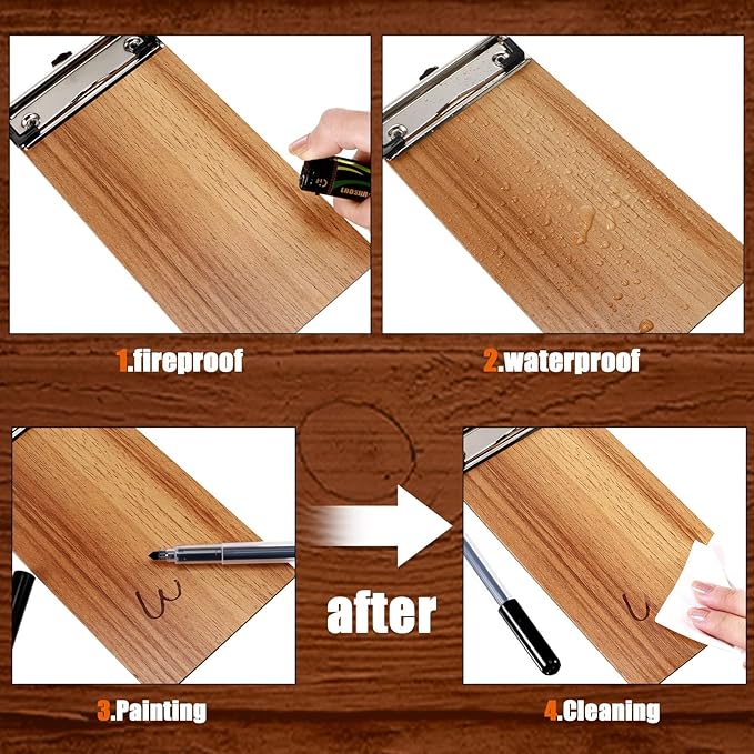 Epakh 40 Pcs Mini Clipboard Small Clipboards Wooden Half Page Clipboard Wood Check Presenters Kids Clipboards for Restaurant School Waitress Guest Server Books Menu Holder, 8 x 4 Inch