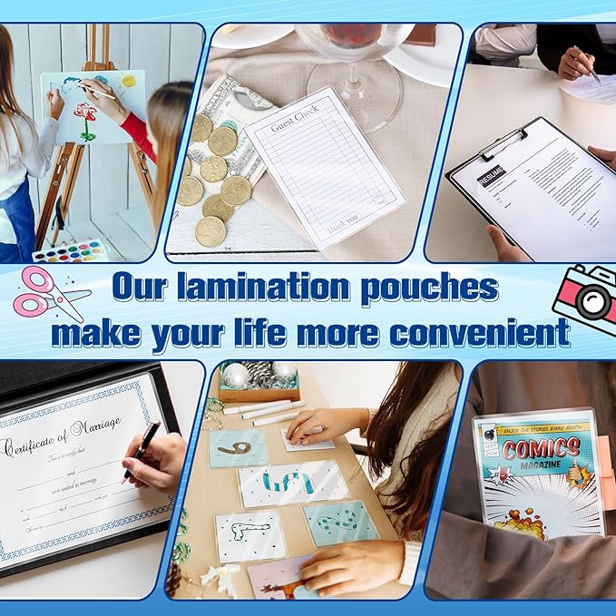 100 Pack Lamination Pouches 6" x 9" 5 mil Clear Index Card Laminating Pouches File Card Laminating Pouches Thermal Laminate Pouch Tags for Work Permits Pass Cards Student ID Cards