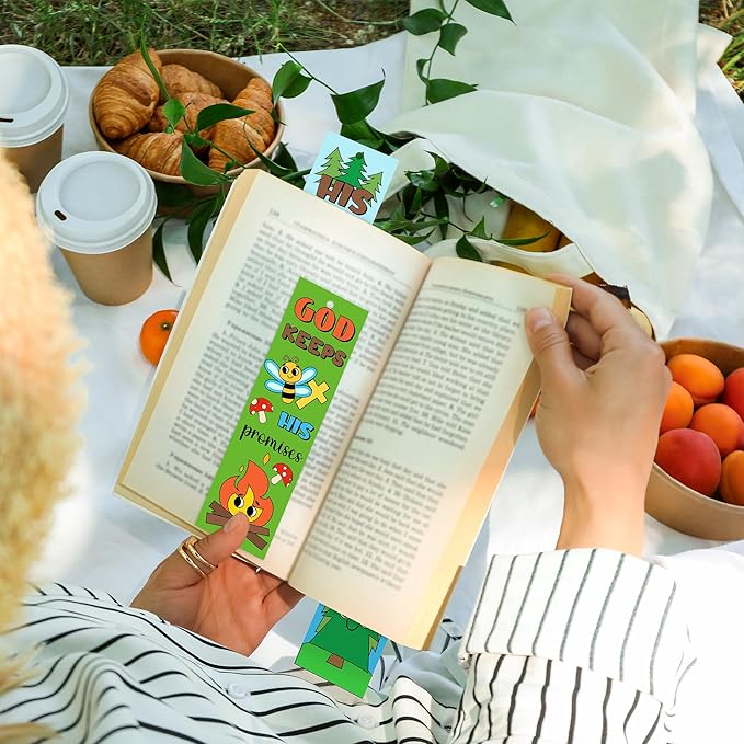 Camp Color Your Own Bookmarks for Kids - 120Pcs Religious Theme DIY Coloring Blank Bookmark Classroom Art Craft Supplies for Teachers Students VBS Back to School Camping Party Reward Goodie Fillers