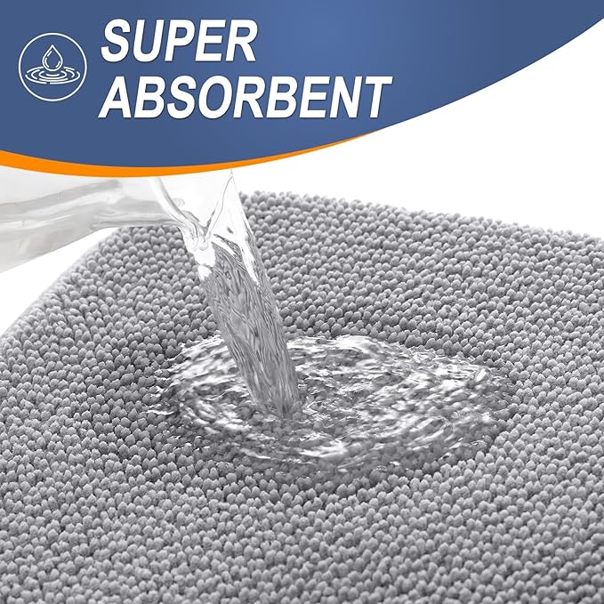 OLANLY Thick Memory Foam Bath Mat Rug 59x24, Extra Soft Absorbent Bathroom Rug, Quick Dry, Machine Washable Bath Mats, Non-Slip, Carpet for Bathroom Floor, Tub and Shower, Home Decor Accessories, Grey