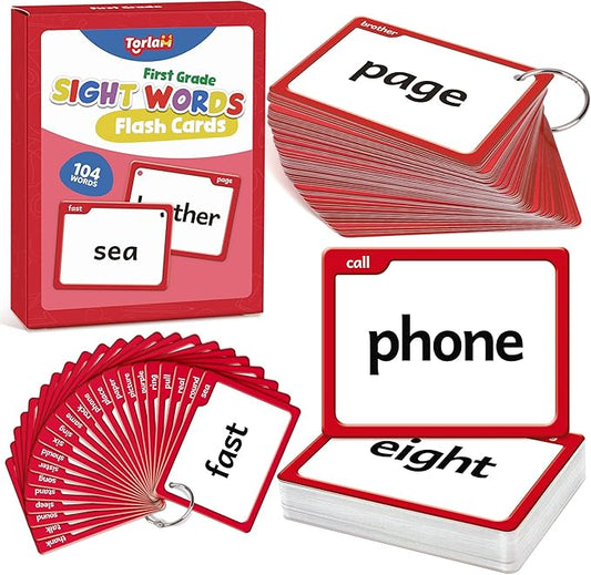Torlam Sight Words Flash Cards for Kids 1st Grade,Learn to Read Digraphs CVC Blends Long Vowel Sounds Spelling Reading Phonics Games for 6-7 Years, Site Words Classroom Homeschool