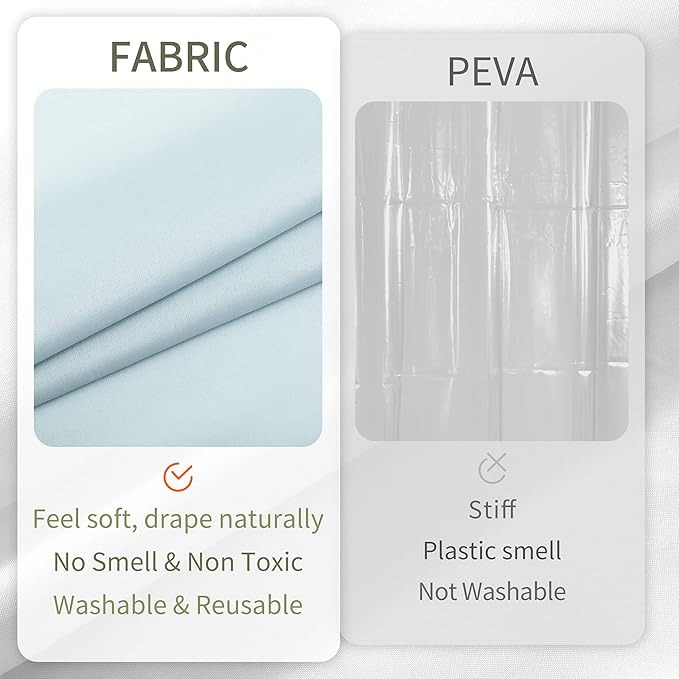 ALYVIA SPRING Stall Fabric Shower Curtain Liner Waterproof - Soft & Lightweight Small Shower Curtain with Magnets for Narrow Stall Size, Machine Washable - 36x72, Blue