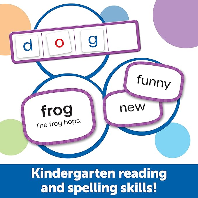 Learning Resources Skill Builders! Kindergarten Reading Activity Set - 122 Pieces, Ages 5+, Back to School Essential Materials, Homeschool Supplies