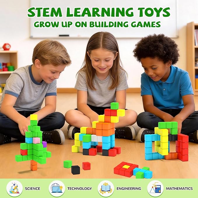 40pcs Magnetic Blocks -Ideal Gifts for 3 4 5 6 Year Old,STEM Learning Toys for 3-5 Year Old Boys & Girls, Safe & Strong Building Blocks with ASMR Sounds,Classroom Must Haves