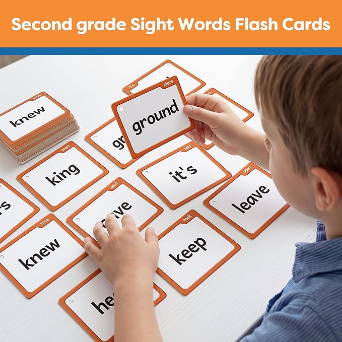 Torlam Sight Words Flash Cards for Kids 2nd Grade,Learn to Read Digraphs CVC Blends Long Vowel Sounds Spelling Reading Phonics Games for 7-8 Years, Site Words Classroom Homeschool