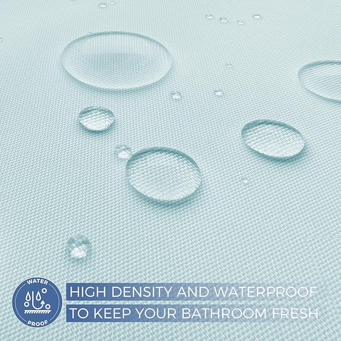downluxe Waterproof Fabric Shower Curtain Liner, Soft Cloth Shower Liner with 3 Magnets, Machine Washable & Hotel Quality Bathroom Curtain, 70" W x 72" L, Blue