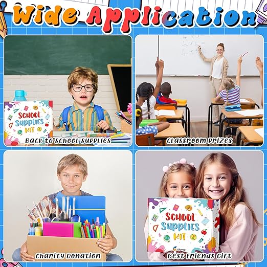 39 Pcs Back to School Supplies Essentials Bundle Include Pencils Scissors Ruler Eraser Crayon Sharpener Notebook Pencil Case Folder Notebook(Blue)