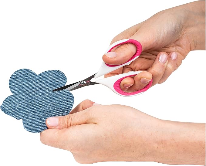 SINGER 07190 4-Inch Craft Scissors with Pink and White Comfort Grip, ,