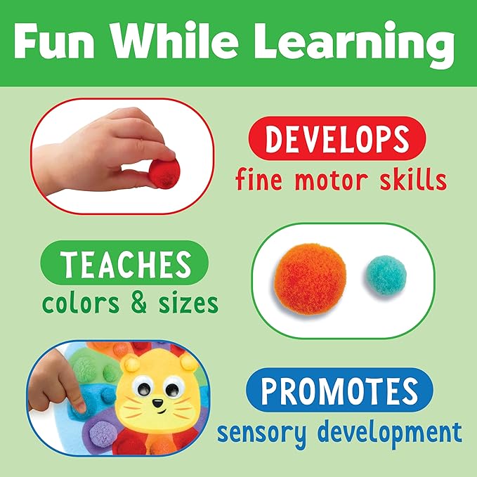 Creativity for Kids Pom Pom Pictures: Animals - Preschool Learning Activities, Sensory Toys for Toddlers, Toddler Arts and Crafts (Ages 3+)