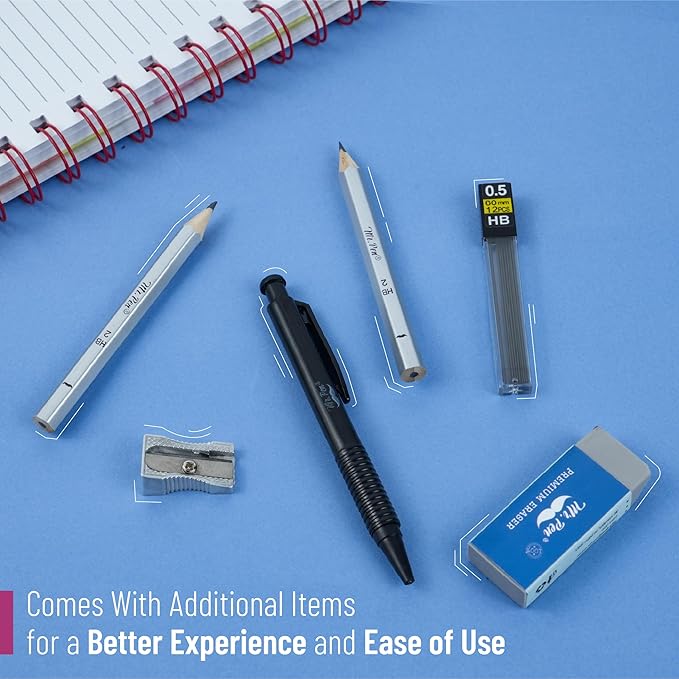Mr. Pen- Geometry Set, 15 pcs, Gold, 6 Inch Swing Arm Protractor, Divider, Set Squares, Ruler, Compasses and Protractor