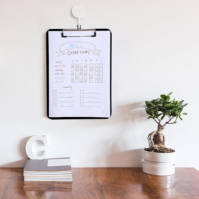 Mr. Pen- Plastic Clipboard, 12.5" x 9", 2 Pack, Black Clipboard Plastic, Low-Profile Metal Clip with Retractable Hanging Hole