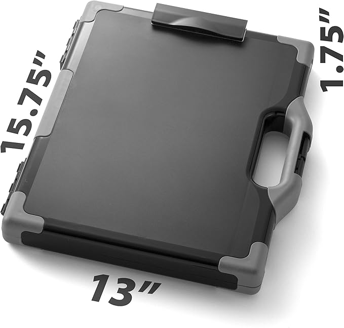 Officemate Carry All Clipboard Storage Box, Letter/Legal Size, Black and Gray (83324), 1