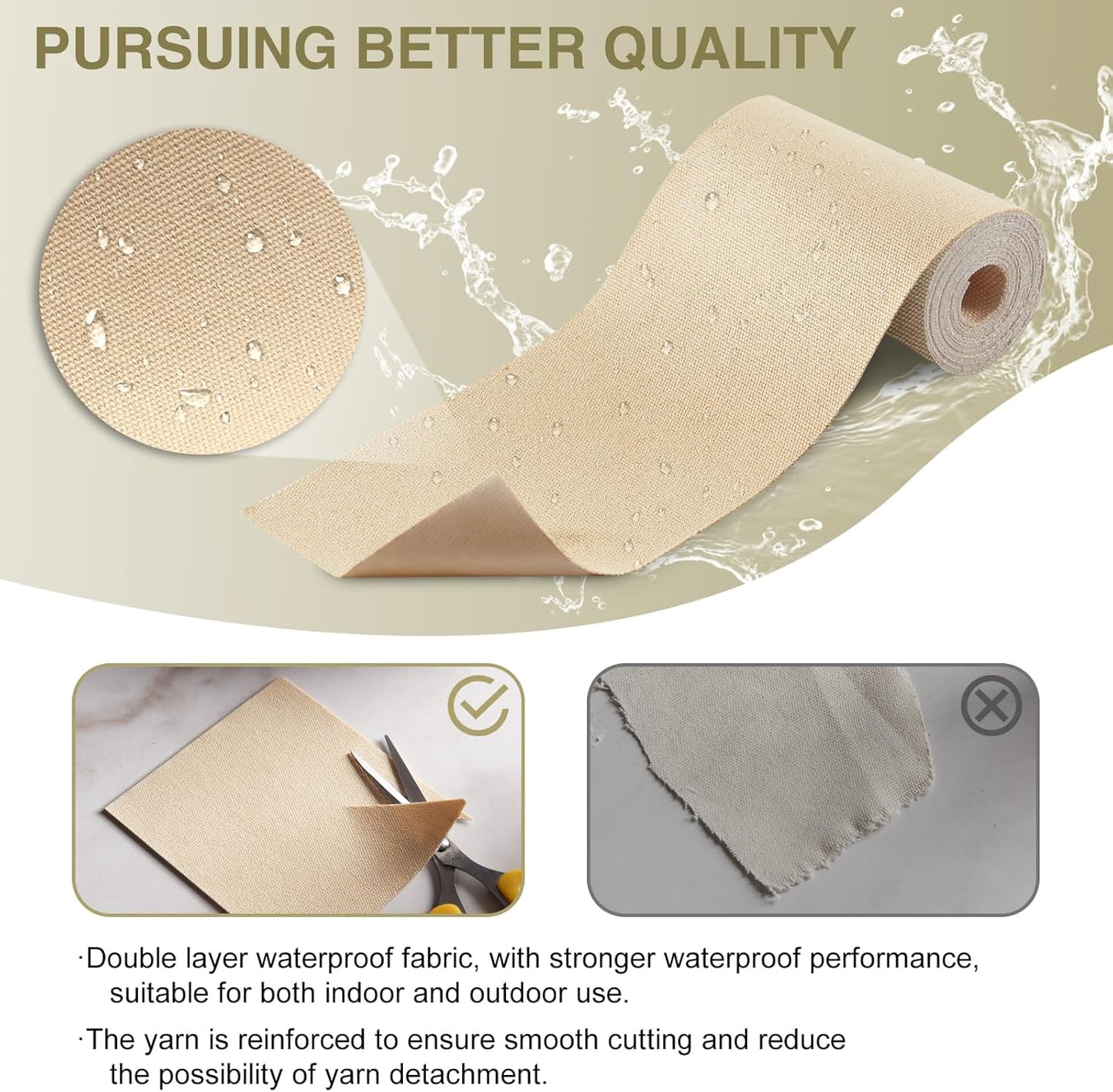 Canvas Repair Tape 4×70 Inch Waterproof Self-Adhesive Fabric Repair Patch for Repairing Boat Covers,Tents,Patio Umbrellas,Car Seats,Luggage,Sofas.(White)