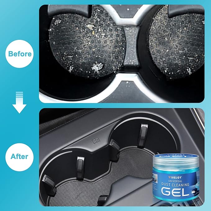 FiveJoy Universal Car Cleaning Gel Detailing Putty, Car Goop Cleaner Car Interior Cleaner Putty for Home, Office, Keyboard, Computer Blue, 4Pack 22.4oz