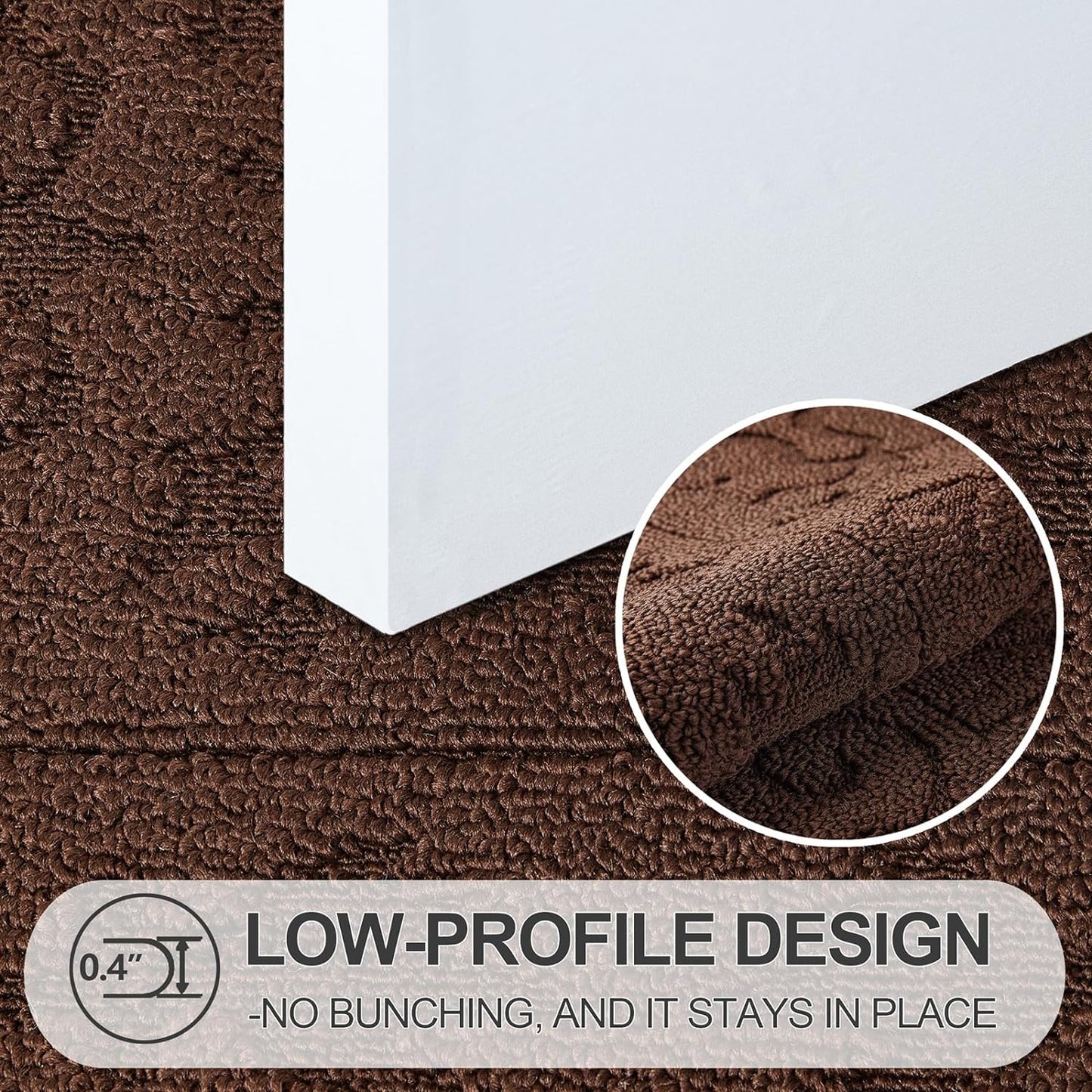 FONEYI Indoor Door Mat 24" x 36", Dirt Trapper Door Mats Non-Slip Entryway Rugs Washable, Absorbent Resist Dirt Welcome Mat, Low Profile Inside Floor Mats for Front Back Door and Entryway, Coffee
