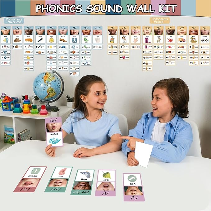 Phonics Sound Wall Kit (277 Cards + Teaching Guide) | Science of Reading Manipulatives, Vowel & Consonant Practice, Phonemic Awareness, ESL Speech Therapy Classroom Decor