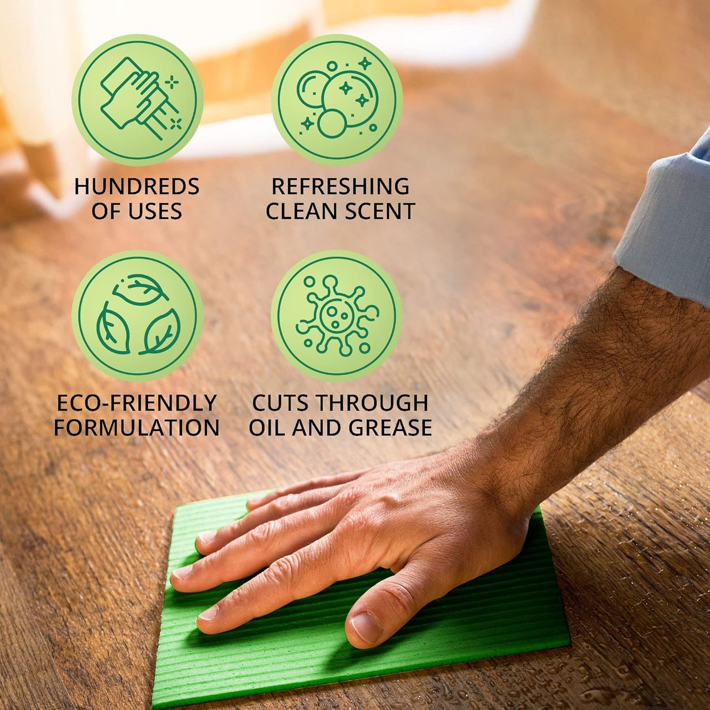 Advanage 20X All Purpose Cleaner Concentrate – Green Apple Eco-Friendly Heavy Duty Degreaser, Multisurface Cleaner for Bathroom, Kitchen, Floors, Household Cleaning Supplies, Made in USA, 32 Fl Oz
