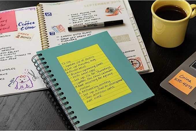 Post-it and Scotch Brand Essentials Pack, Back to School and Office Supplies, Includes Super Sticky Notes, Flags, Magic & Super Hold Tape & Multi-Purpose Scissors (Pack of 4)