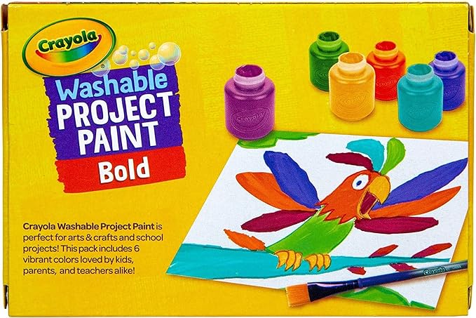Crayola Washable Kids Paint (6ct), Assorted Bulk Paint Set for Kids, Essential Easter Basket Stuffer for Kids, Spring Craft & Art Supplies, Gift for Toddlers, Ages 3+