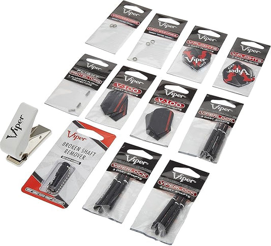 Viper Dart Accessory: Flight Hole Punch Tool with Assorted Poly Pro Flights (Steel and Soft Tip Darts)