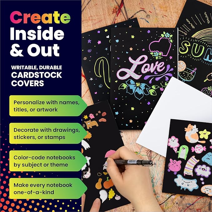 Hygloss Blank Books - Bulk 20 Pack – 4.25" x 5.5" A6 Black Paperback Blank Books for Kids to Write Stories, Doodle, Arts & Crafts – Plain Drawing Sketchbook, Unlined Journal, Notebook Without Lines